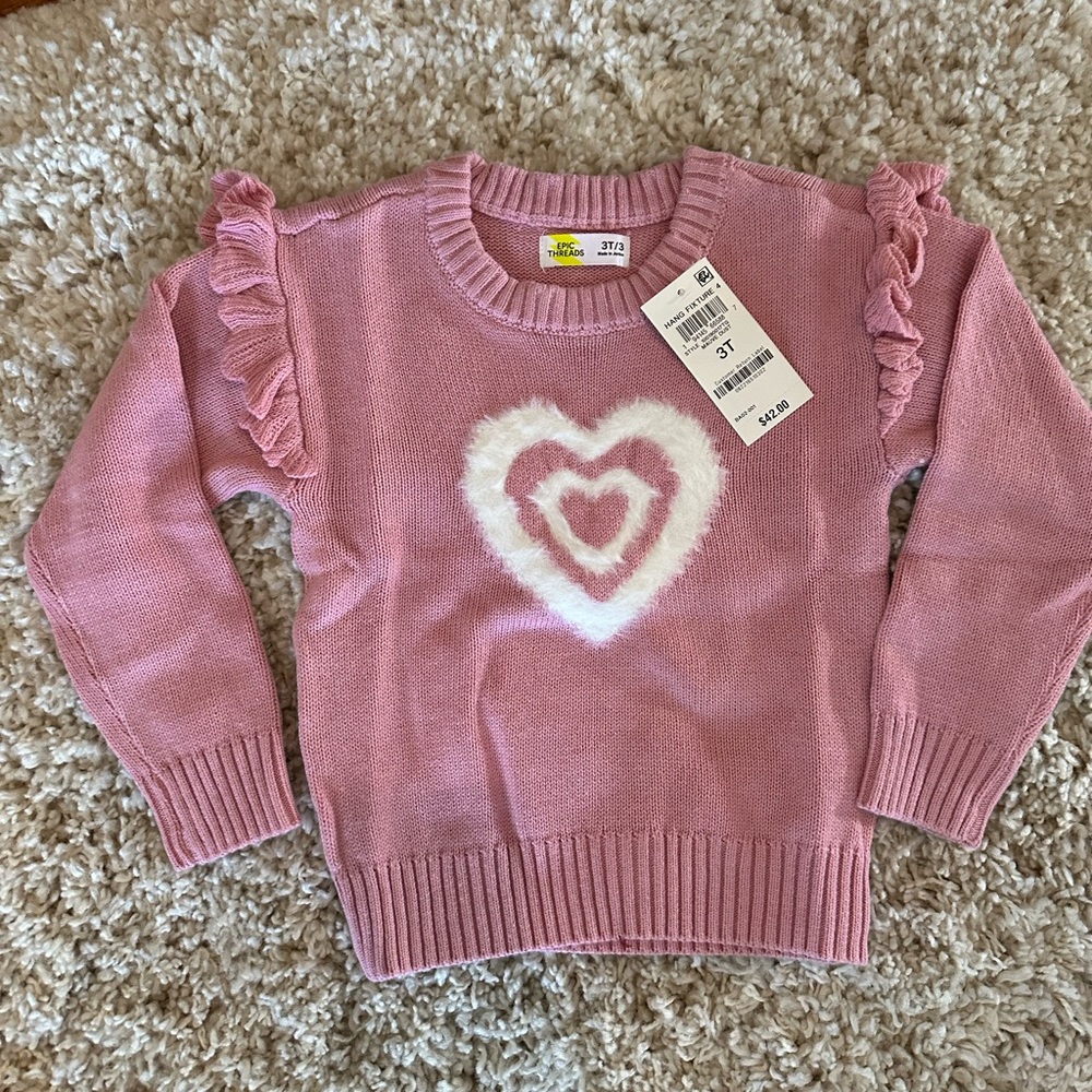 Pink Sweater with Heart Design